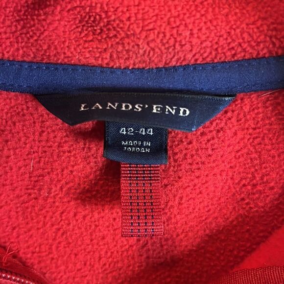 LANDS’ End red half zip long sleeve high neck shacket warm top Polartec large - Picture 9 of 12